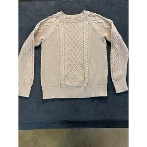 GAP Women's M Blush Pink Cable Knit Crew Neck Pullover 100% Cotton Women's